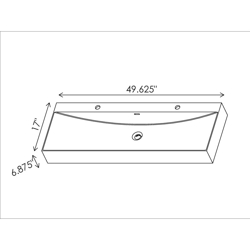 Cantrio Koncepts SOLIDTECH 16.75'' White Solid Surface Rectangular Dual